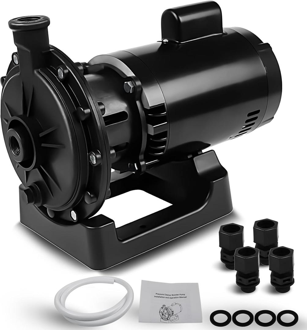 PB4-60 3/4 HP Swimming Pool Cleaner Booster Pump Compatible with Polaris Vac-Sweep PB460 PB-460, 0.75 HP Single Speed Pool Booster Pump Kit with Hose & Fittings for Polaris 180 280 380 Pool Cleaners