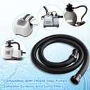10ft Pool Hose For Above Ground Pools, 1.5 Inch Diameter Swimming Pool Replacement Hose for Filter Pump, Saltwater System, Sand Filters Accessories (1, Black, Normal)