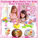 Osllate DIY Arts and Crafts for Kids Flower Toys with Lighted vase, Upgraded Unicornous Design Fabric Bouquet Craft Kits for Kids Toys for Girls Christmas Birthday for 3-12+ Year Old, Pink