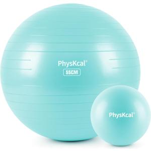 Yoga Ball for Exercise, Pilates Set, 4 Sizes Fitness Ball for Workout, Birthing, Pregnancy, Physical Therapy- Pump Included (S (18-21''/48-55cm), Baby Pink)