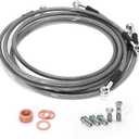3 Pieces/Set ATV Stainless Steel Brake Lines Front Rear Braided Brake Lines Replacement for Yamaha Banshee 350