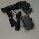 4 Pack- Battery Operated Outdoor Tree String Lights with 50 Warm White LEDs on 16.5ft/5m of Dark Green Cable,Outdoor Battery Xmas Wreath Lights with Timer for Christmas Yard Holiday Decoration