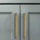 10Pack 3.5Inch Solid Kitchen Cabinet Handles Brushed Gold Cabinet Pulls Heavy Duty Satin Brass Drawer Pulls Cabinet Hardware Kitchen Handles for Cabinets Cupboard Handles