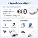 Basesailor Magnetic Charger Adapter for Apple Watch 11 10,5W USB C Wireless Charger Dock,Multi Charging Kit with Type C Cable & USB A Converter for iWatch Series 9 8 7 SE Ultra,42 46 44mm, Silver