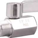 DERNORD 3/8 inch Stainless Mini Ball Valve NPT Female x Male Thread SUS316