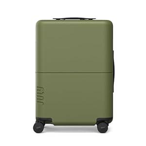 July Carry On Essential - 20" Airline Approved Carry On Luggage with Wheels, Travel Suitcase for Men & Women - Premium Rolling Suitcase, TSA Lock, Polycarbonate Shell, Spinner Wheels - Moss