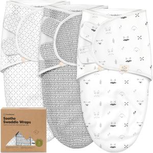 3-Pack Organic Baby Swaddle Sleep Sacks - Swaddles for Newborns, Infant 0-3 Months, Baby Girls, Boys, Soft & Snug Newborn Sleep Sack, Nursery Swaddling Blankets (Nordic) (One Size, Nordic)