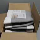 5 Pack Woven Storage Baskets for Shelves, Decorative Basket Closet Organizer Storage Bins for Clothes, Books, Pantry, Bathroom  Cotton Rope Shelf Baskets for Organizing and Decor, Gray & White