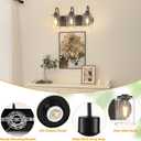 Baocuz 3-Light Bathroom Light Fixtures, Black Vanity Light Farmhouse Wall Sconces with Clear Glass Shade, Modern Bathroom Wall Lamp for Mirror Bedroom Hallway Living Room Cabinet
