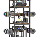 3-Tier 3D Printer Stand, Rack with Filament Storage, Retro Brown