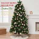 2 x 24 Pcs Green Velvet Bows Ornaments for Christmas Tree, Vintage Rustic Elegant Velvet Christmas Bows Tree Decorations, Indoor Home Decor for Wreath Mantle Gift Wrap Holiday Decor, 3/8'' W, 5 * 7 inch