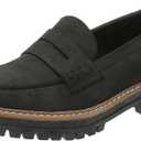 Womens Loafers Shoes Platform Chunky Penny Loafer Lug Sole Comfortable Slip On Work Office Business Casual Dress Shoes, US Size 7.5 Black