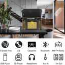 All-in-One Vinyl Record Player with Bluetooth, CD, Cassette Tape, AM/FM Radio, USB/SD Recorder, 3 Speed Vintage Turntable with Built-in Speakers, Aux-in, RCA Line-Out