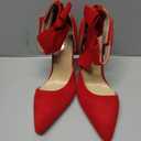 MAIERNISI JESSI Women's Pointy Toe High Heel Stiletto Big Bowknot Pumps Red