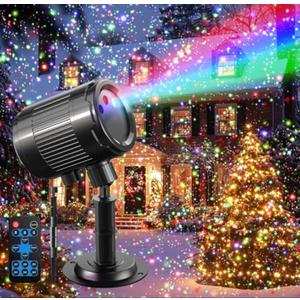 Christmas Laser Projector Light Outdoor: RGB 3 Colors Firefly Moving Laser Lights, IP65 Waterproof Star Projector Lights Show Decor for Garden Yard Holiday Party, Christmas Halloween New Year Gift
