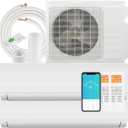 SIMOE 2 Zone 9,000 + 9,000BTU Mini Split AC/Heating System, 18K BTU ODU, Work with Alexa, 19 SEER2 208-230V Cools Up to 900 Sq.Ft, Ductless Pre-Charged Inverter System, 16ft Installation Kits