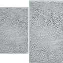 BOANKODU Bathroom Rugs Sets 2 Piece, Extra Soft Chenille Bath Mat Absorbent Bathroom Rug, Bathroom Mat with PVC Non-Slip Bottom, Machine Washable Bath Rugs (32x20 Inch + 24x16 Inch, Light Grey)
