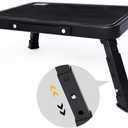 3 Levels Adjustable Folding Step Stool,Foldable RV Step Stool,Safer Metal Stepping Stool for Adults and Seniors,Sturdy and Stable,350 Ibs Capacity,for Bedroom,Kitchen,Office,SUV and More Use (Black)