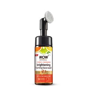 WOW Skin Science Vitamin C Exfoliating Face Wash With Brush, Soft, Silicones Bristles, Foaming Cleanser For All Skin Type, Hydrate For Smooth Skin, Helps Remove Blackheads, Reduce Acne Breakout, 100ml