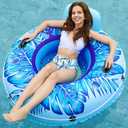 Jasonwell Inflatable River Tube Float - Heavy Duty River Float Pool Floats Lake Premium Water Tubes for Floating Recreational River Raft Lounge Floaties with 2 Cup Holders for Adult