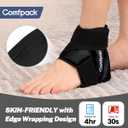 Comfpack Ankle Ice Pack Wrap for Swelling, FSA Eligible, Heel Ice Pack for Pain Relief, Hot Cold Therapy Cold Pack for Plantar Fasciitis, Achilles Tendonitis, Ankle Sprain, Foot Pain, Black