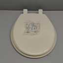 Mayfair Cassel Slow Close Toilet Seat, Easy Clean, Non Slip Premium Wood Seat, Easy Install, Made in USA, Round, Bone