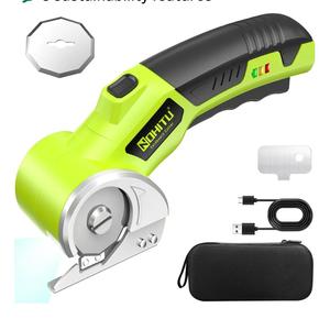 4V Rechargeable Rotary Cordless Electric Scissors ( purple ) part number：DDJD-gr0115-L119 color：purple model number：EC0601 size：Large unit count：3.0