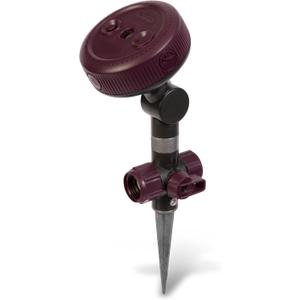 Gilmour Adjustable Spot Sprinkler with Spike Base, Pivoting Multi Pattern Sprinkler Head for Targeted Coverage in Flower Beds and Vegetable Gardens