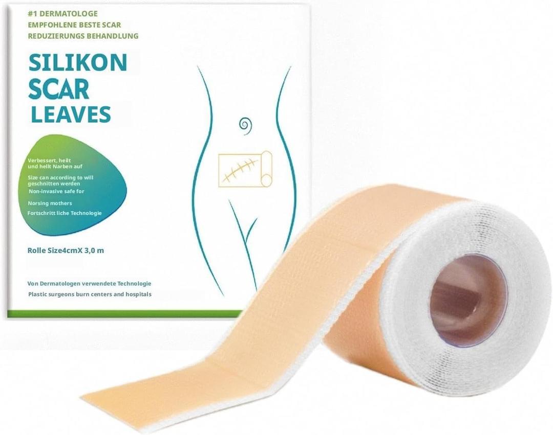 Silicone Scar Tape, (1.6X116 inches), Silicone Scar Tape for Scar Removal Treatment, Suitable for Caesarean Section, Scars, Burns, Acne, Surgical Scars