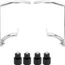 Chrome Saddlebag Guard Rear Saddle Bag Crash Bars with 4 PCS Black Decorative Wheels for Motorcycle Accessories Compatible with Harley Touring 2009-2024