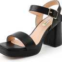 JOY IN LOVE Women's Chunky Platform High Heels Ankle Strap Block Heel Sandals
Size US 9.5