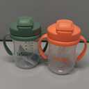 Dr. Brown's Milestones, Baby's First Straw Cup Sippy Cup with Straw, 6m+, 9oz/270ml, 2 Pack, Coral & Olive Green, BPA Free