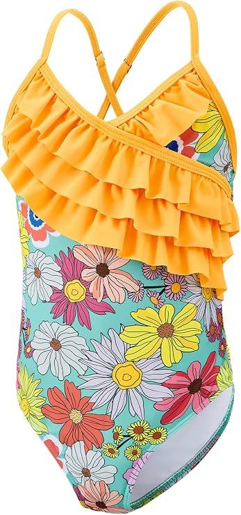 American Trends Girls' Swimwear Girls One Piece Swimsuits Ruffle Kids Bathing Suits for Girls, XL