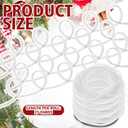 2 x Christmas Mesh Tubing for Crafts White Deco Mesh Tubing for Wreath 8 mm x 25 Yards Metallic Foil Poly Tube Flexible Metallic Foil Ribbons for DIY, Gift Wraps, Christmas Tree Decor