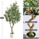 Erimda 6FT Faux Olive Tree with Tall Exquisite Planter Artificial Olive Tree Tall, Potted Fake Olive Plant with 1260 Real Touch Leaves, Indoor Outdoor Home Garden Office Decor