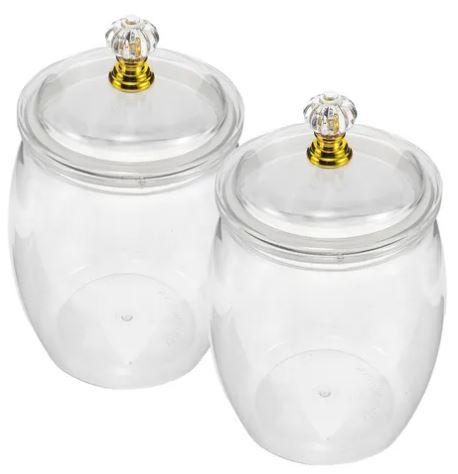 4 Pcs Candy Cookie Jar, 74 oz Clear Plastic Jars with Lids Apothecary Jars Candy Buffet Storage Containers Airtight Food Canister Home Organization for Kitchen Laundry and Party