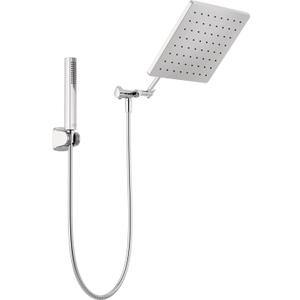 Delta Faucet 10-inch Raincan Shower Head and Hand Held Shower Combo, Chrome Square Shower Head, Rainfall Shower Head, Hand Shower, High Pressure Shower Head, 1.75 GPM Flow Rate, Chrome 75527