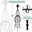 2-Pack Garden Obelisk Trellis for Climbing Roses & Flowering Vines, 30" Tall Iron Plant Support, Tool-Free Snap Assembly, Decorative Outdoor Accent for Patio Planters & Entryways