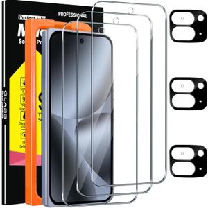 Milomdoi 3 Pack Tempered Glass for Google Pixel 10 Pro Fold Screen Protector with 3 Pack Camera Lens Protector, Ultra 9H Accessories [Phone Case Friendly] Mounting Frame