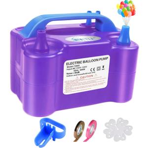 Balloon Pump Electric, Portable Balloon Pump Electric Air Balloon Pump Balloon Inflator, Balloon Decorations for Birthday Parties, Weddings, Festivals and PartyPurple