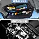 TICARVE Car Sun Visor Organizer, Multi-Pocket Visor Organizer Storage Pouch, Heavy Duty Molle Panel with Double Zippers, Elastic Bands & Glasses Clip, Tactical Storage Pouch for Cars, SUVs, Trucks