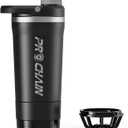 PROCHAIN Insulated Stainless Steel Shaker Bottle, Metal Shaker Cup for Protein Shakes with Storage, Leak-Proof Twist Lock Lid, Perfect for Gym Sports, 20 oz