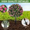 23 Inch Tall Artificial Plants Outdoor, Set of 2 with Ground Spikes for Easy Installation, UV Resistant & Fade-Proof Fake Plants for Outdoor Yard, Garden, Front Porch, Indoor Planters Decor
