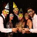 New Years Eve Party Supplies 2026 for 96, New Years Eve Party Decorations, a Banner, 48 Cone Hats, 48 Glasses, 98 Blowouts, 48 Leis, 50 Necklaces and a Backdrop, Great NYE Decorations Pack