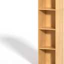 4 Cube Storage Organizer, 4 Tier Cube Bookcase Freestanding Storage Display Organizer for Home Office, Four Cubes Open Shelf Bookshelf (Oak, 4 Cube)
