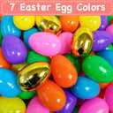 300 PCS Easter EggsPlastic 2.4" Bright Colorful Eggs with Golden Eggs, Easter Egg Fillers for Easter Egg Hunt Candy Filling Party Decorations and Kids Gifts