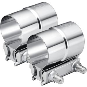 EVIL ENERGY 2.5'' Exhaust Clamp, 2 1/2in Lap Joint Band Clamp Stainless Steel for Pipes, Mufflers, Catalytic Converters (2PCS, 2.5 inch)