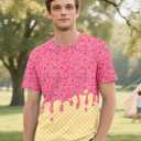 Move Dance Men Kids T-Shirts Ice Cream Crewneck Short Sleeve Summer Graphic Tees Top, Medium