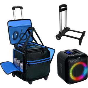 ORKELS Rolling Speaker Backpack Case for Bose S1 Pro S1 Pro+ & JBL PartyBox Encore, Portable Bluetooth Speaker Travel Bag with Wheels