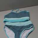 Girls Bathing Suit Color-Block Adjustable Straps Bikini Sets Girls Two Piece Swimsuits with Chest Pad Swimwear 7-18T (13-14 Years, Mint Green)